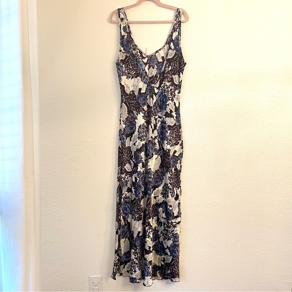 NWOT Free People Worth the Wait Floral Maxi Dress Dark Night XL Satin Slip - Picture 6 of 15